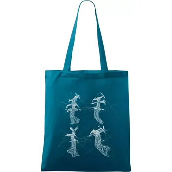 Zkroucený stožár vysokého vedení - Taška bavlněná - 42 x 38 cm ( Petrolejová )