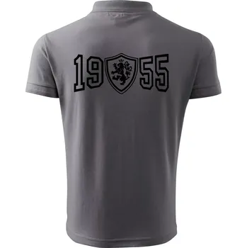 Pánská košile Narozeninový motiv - znak - 1955 - Polokošile pánská Pique Polo 203 - 4XL ( Ocelově šedá )