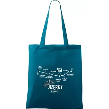 Jizerky na kole celopéro - Taška bavlněná - 42 x 38 cm ( Petrolejová )