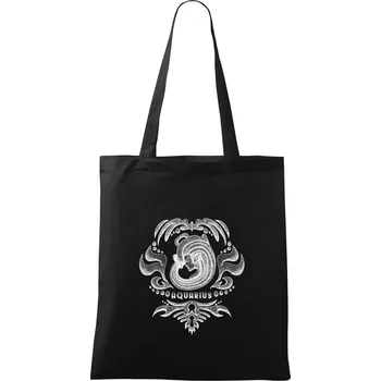 Nákupní taška Aquarius - vintage - Taška bavlněná - 42 x 38 cm ( Černá )