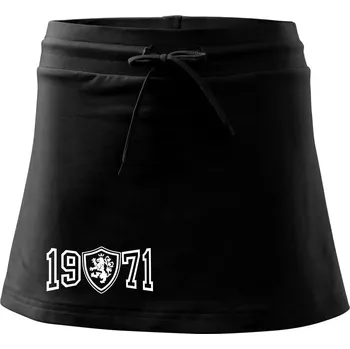 Dámská sukně Narozeninový motiv - znak - 1971 - Sportovní sukně - two in one - L ( Černá )