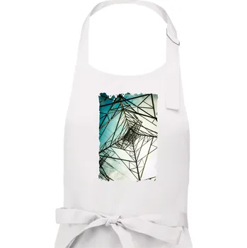 Kuchyňská zástěra Barevné nebe - stožáry vysokého napětí - Pánská zástěra na vaření - Univerzální velikost ( Bílá )