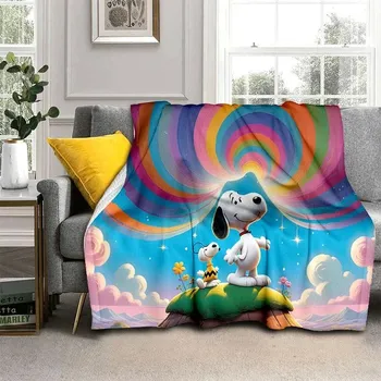 Dětská deka Snoopy kreslená měkká deka kawaii stylu | dětská přikrývka, flísová deka - 5 , 100x150CM