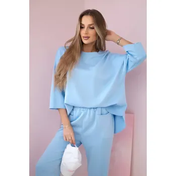 Kesi Włoski Komplet teplákové + kalhoty máslová látka modrý Kesi Włoski světle modrá 3237307