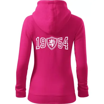 Dámská mikina Narozeninový motiv - znak - 1954 - Dámská mikina trendy zipper s kapucí - XL ( Purpurová )