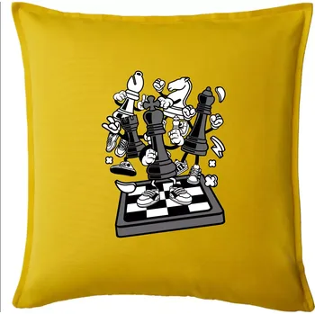 Polštář Šachový stůl - Polštář 50x50 - 50x50 - Pouze potah ( Žlutá )