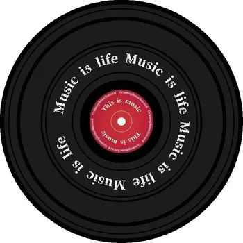 Koberec Kulatý koberec s hudebním motivem do bytu | koberec, podložka - 1 , 80x80cm