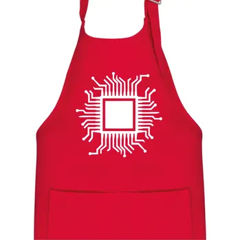 Kuchyňská zástěra Procesor - Dětská zástěra na vaření - Univerzální velikost ( Červená )