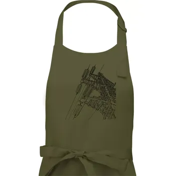 Kuchyňská zástěra Nákres stožáru vysokého napětí - Dámská zástěra na vaření - Univerzální velikost ( Khaki )