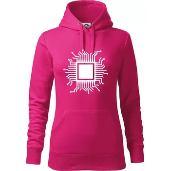 Dámská mikina Procesor - Mikina dámská Cape s kapucí - S ( Purpurová )