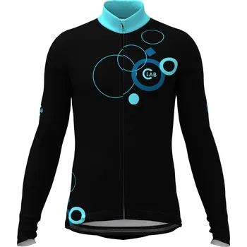 Pánské tričko C-LAB Zateplený cyklistický dres s dlouhým rukávem S MODRÁ|ČERNÁ