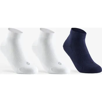 DECATHLON Dětské polovysoké tenisové ponožky RS160 3 páry 35/38 BÍLÁ|MODRÁ
