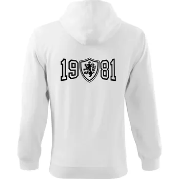 Pánská mikina Narozeninový motiv - znak - 1981 - Mikina s kapucí na zip trendy zipper - 2XL ( Bílá )