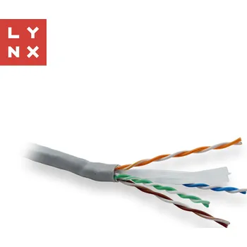 Síťový kabel LYNX UTP kabel, Cat6, PVC (Eca), celoměděný, vnitřní, šedý, box 305m LX-SLD-UTP6-PVC-GR