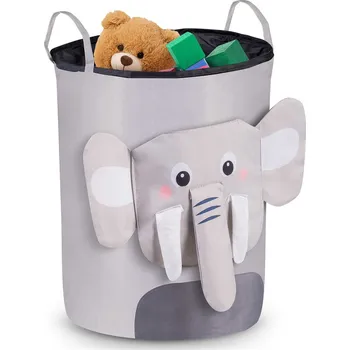 Koš na prádlo Koš na hračky Nukido - šedý sloník