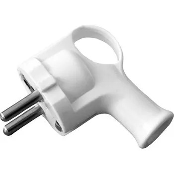 Elektrická zásuvka Úhlová zástrčka 90° - bílá, bezpečnostní