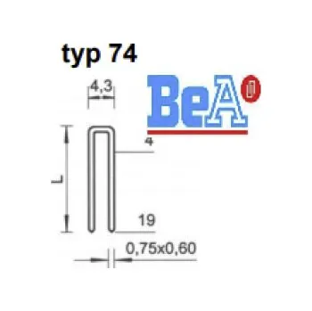 Sponkovačka BEA Bea spona 74/10 NK 4,3x0,75x0,6 sponky do sponkovačky