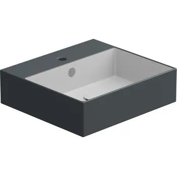 Umyvadlo Umyvadlo Zenith BW 50 hranaté, keramické, dvoubarevné, 50x46 cm, ZELAVBW50BI000028
