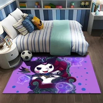 Koberec Roztomilý kulatý koberec Kuromi | dětský koberec, protiskluzová podložka - 6 , 120X160CM