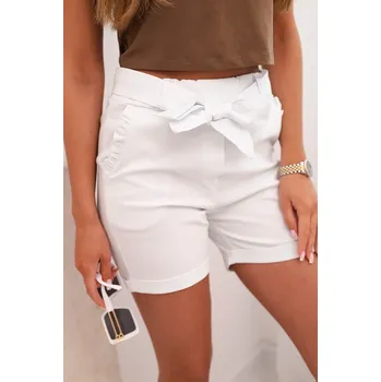 Kesi Dámské šortky Leoa s mašlí a volánky Barva: Bílá, Velikost: UNI