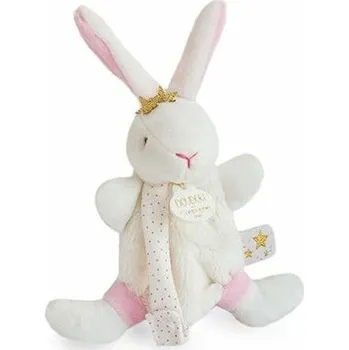 plyšák Doudou Dárková sada - Hračka s úchytem na dudlík králíček 15 cm