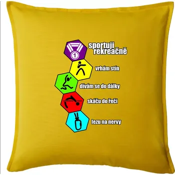 Polštář Sportuji rekreačně - Polštář 50x50 - 50x50 - Pouze potah ( Žlutá )
