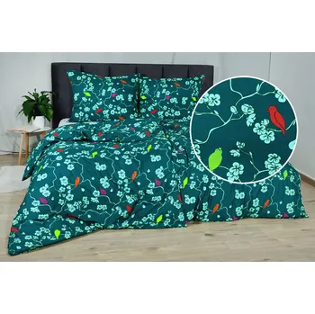 Povlečení Povlečení z mikrovlákna s bavlněným efektem prodloužené BIRDA modré