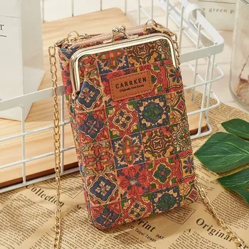 Kabelka Stylová koženková mini kabelka s korkovým motivem | malá taška, dámská kabelka - 327