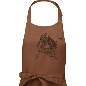 Kuchyňská zástěra Nákres stožáru vysokého napětí - Dámská zástěra na vaření - Univerzální velikost ( Kakaová )