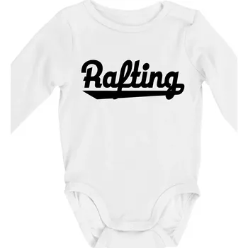 Kojenecké oblečení Rafting nápis - Body kojenecké s dlouhým rukávem - Dlouhý r. do 3 měs ( Bílá )