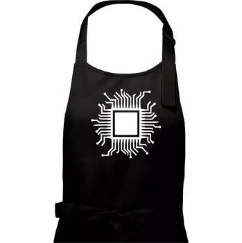 Kuchyňská zástěra Procesor - Dámská zástěra na vaření - Univerzální velikost ( Černá )