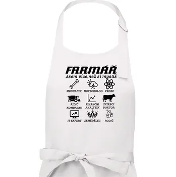 Kuchyňská zástěra Symboly Farmář - Pánská zástěra na vaření - Univerzální velikost ( Bílá )