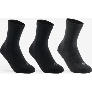 Pánské ponožky DECATHLON Dětské vysoké tenisové ponožky RS160 3 páry 27/30 ČERNÁ|ŠEDÁ