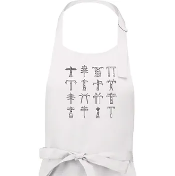 Kuchyňská zástěra Typy stožárů vysokého napětí - Dámská zástěra na vaření - Univerzální velikost ( Bílá )