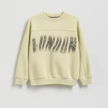 Chlapecká mikina Reserved - Bavlněná oversize mikina - žlutozelená - 947FJ-71X - 947FJ-71X-146