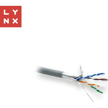 Síťový kabel LYNX FTP kabel, Cat6, LSZH, celoměděný, vnitřní, šedý, cívka 305m LX-SLD-FTP6-LSZH-GR