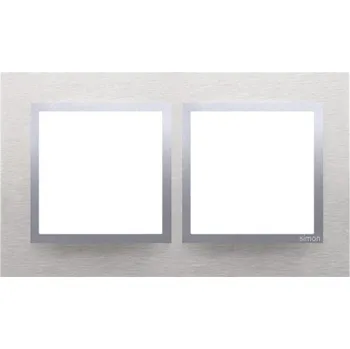 vypínač Kontakt-Simon Dvojitý kovový rámeček Simon 54 nature inox
