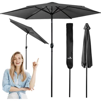 Slunečník Skládací zahradní slunečník 6-segmentový 300 cm s obalem Plonos PL-884