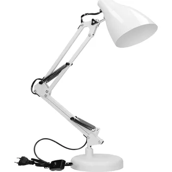 Lampička Bílá ocelová stolní lampa, 60W