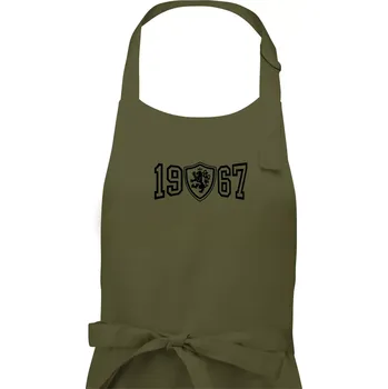 Kuchyňská zástěra Narozeninový motiv - znak - 1967 - Dámská zástěra na vaření - Univerzální velikost ( Khaki )