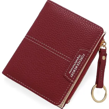 Peněženka Elegantní slim peněženka s klíčenkou | dámská peněženka, držák karet - Červený