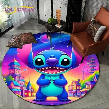 Koberec Dětský kulatý koberec se Stitch 3D motivem | koberec, podložka - 4 , 40x40cm