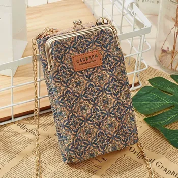 Kabelka Stylová koženková mini kabelka s korkovým motivem | malá taška, dámská kabelka - 301