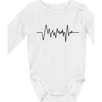 Kojenecký body Ekg samostatné - Body kojenecké s dlouhým rukávem - Dlouhý r. do 3 měs ( Bílá )