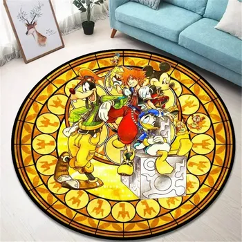 Koberec Kulatý koberec s herním motivem kingdom heart | herní koberec, kusový koberec - 4 , 80x80cm