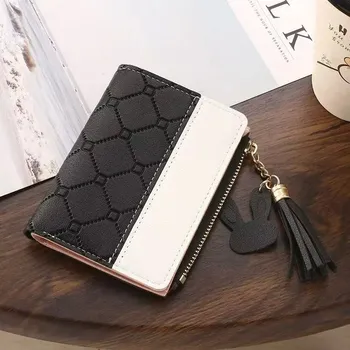 Stylová skládací peněženka dámská | dámská peněženka, malá peněženka - Černý