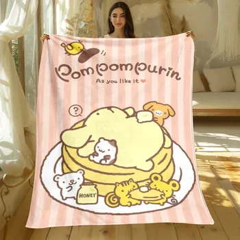 Dětská deka Pom pom purin deka flísová anime | dětská přikrývka, cestovní deka - 10 , 70x100cm