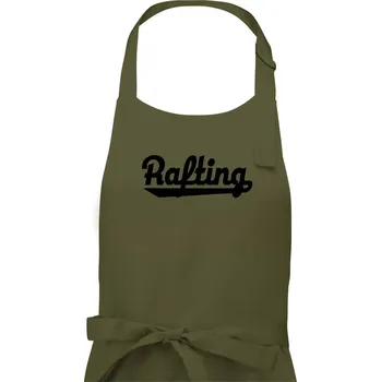 Kuchyňská zástěra Rafting nápis - Pánská zástěra na vaření - Univerzální velikost ( Khaki )