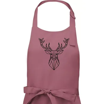 Kuchyňská zástěra Geometrie - Jelen velký - Pánská zástěra na vaření - Univerzální velikost ( Starorůžová )