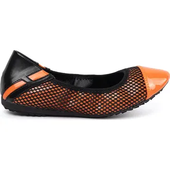 Dámské baleríny Originální dámské baleríny oranžové bez podpatku 37